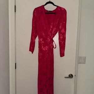 Zara Vibrant Red Floral Dress